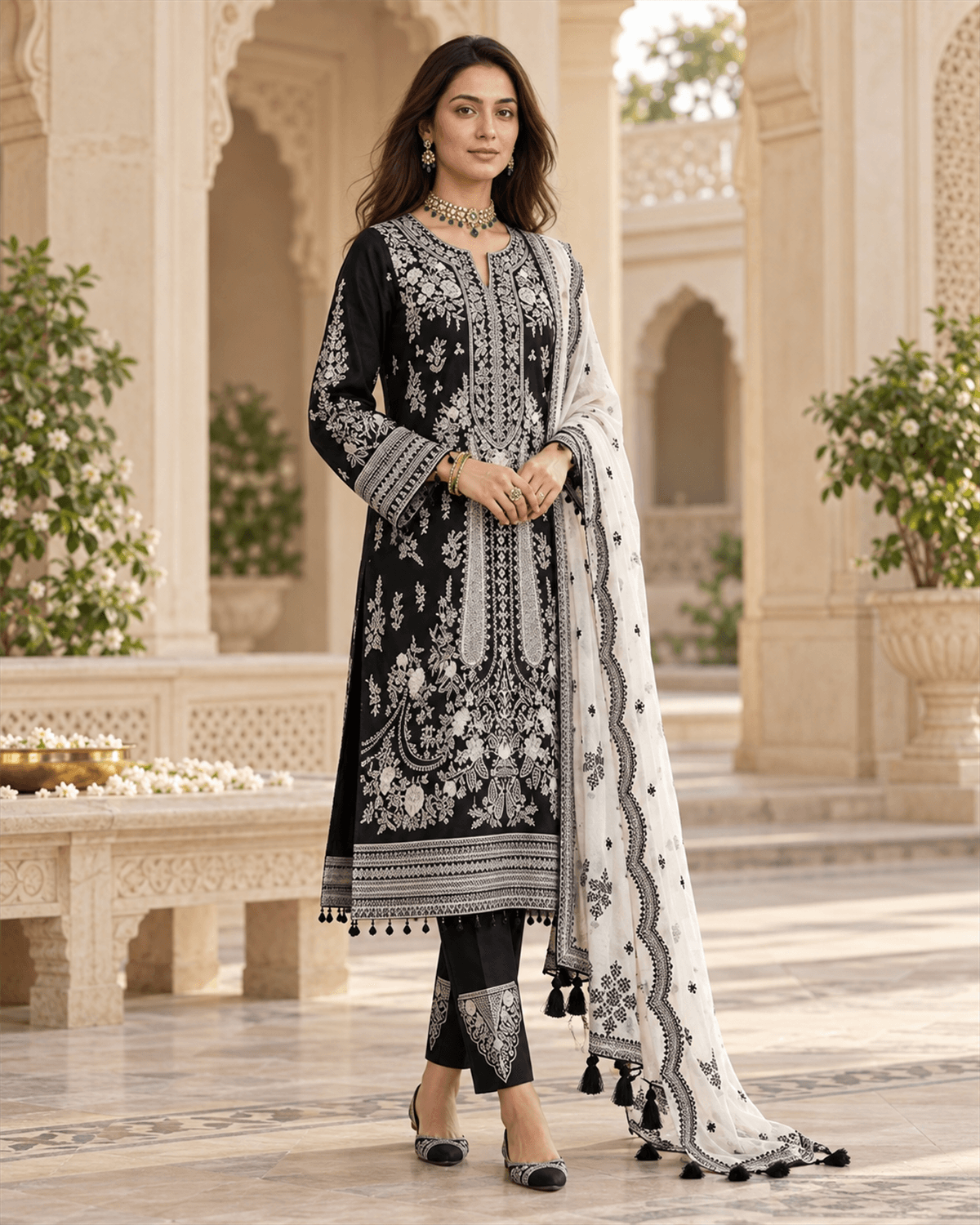 H.R Embroidered Cotton Suit featured image