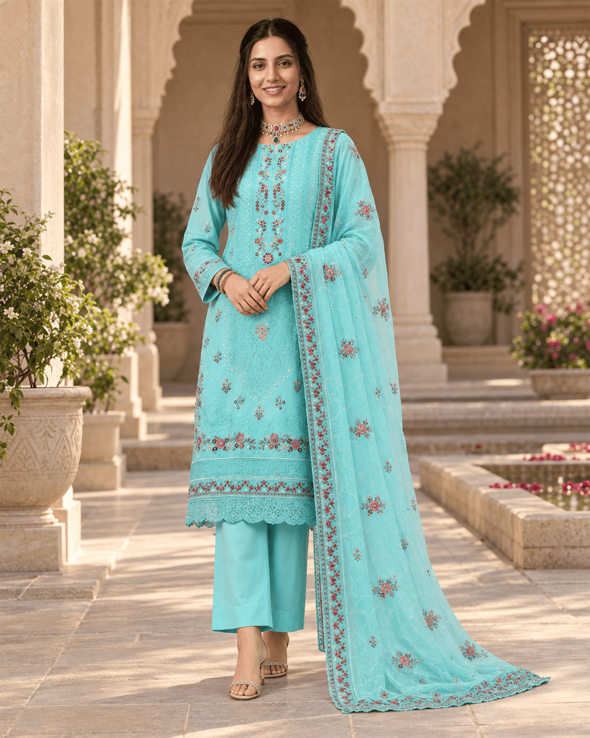 Bin Ilyas Embroidered Cotton Suit featured image