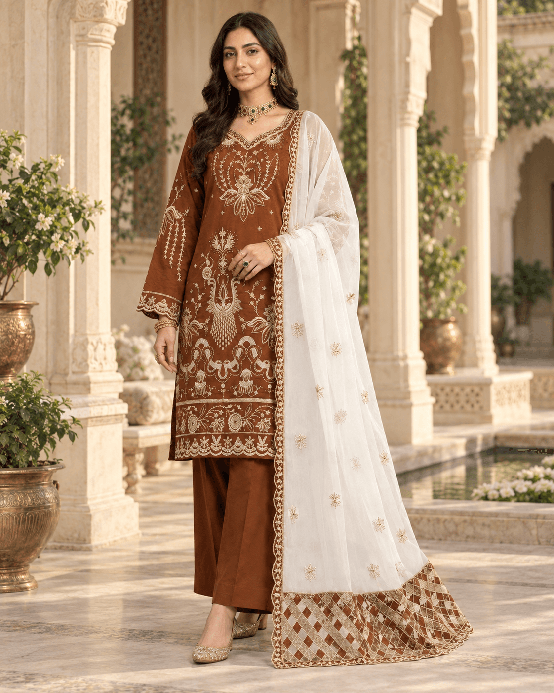 Khamaj Embroidered Cotton Suit featured image